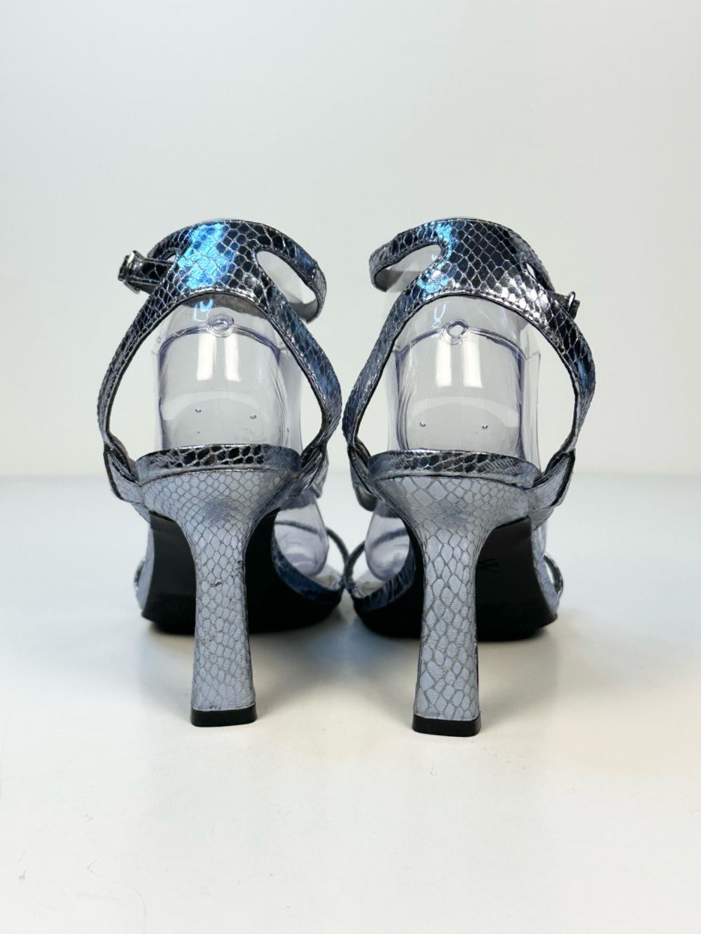 Wothington Tulipa Thong Silver Tone Stiletto Sandals 9.5 - Picture 5 of 12